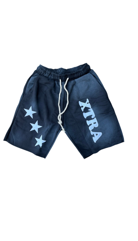 Xtra Black White Jogger Shorts