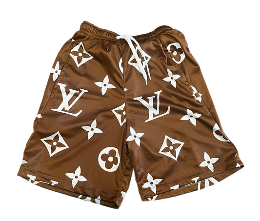 Custom shorts Brown/White