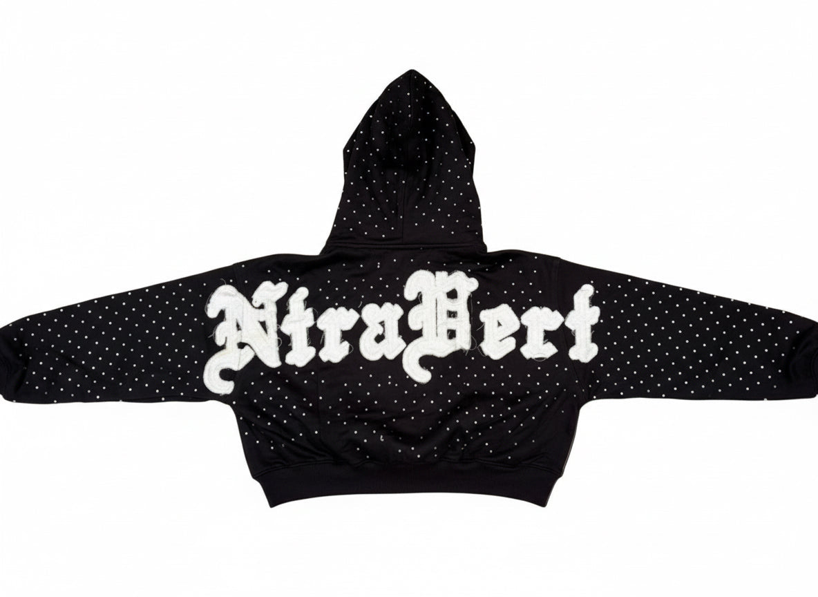 Iced Out "Midnight Bling" Crop Hoodie