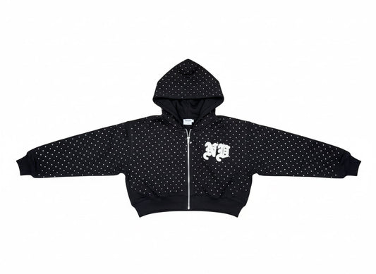 Iced Out "Midnight Bling" Crop Hoodie