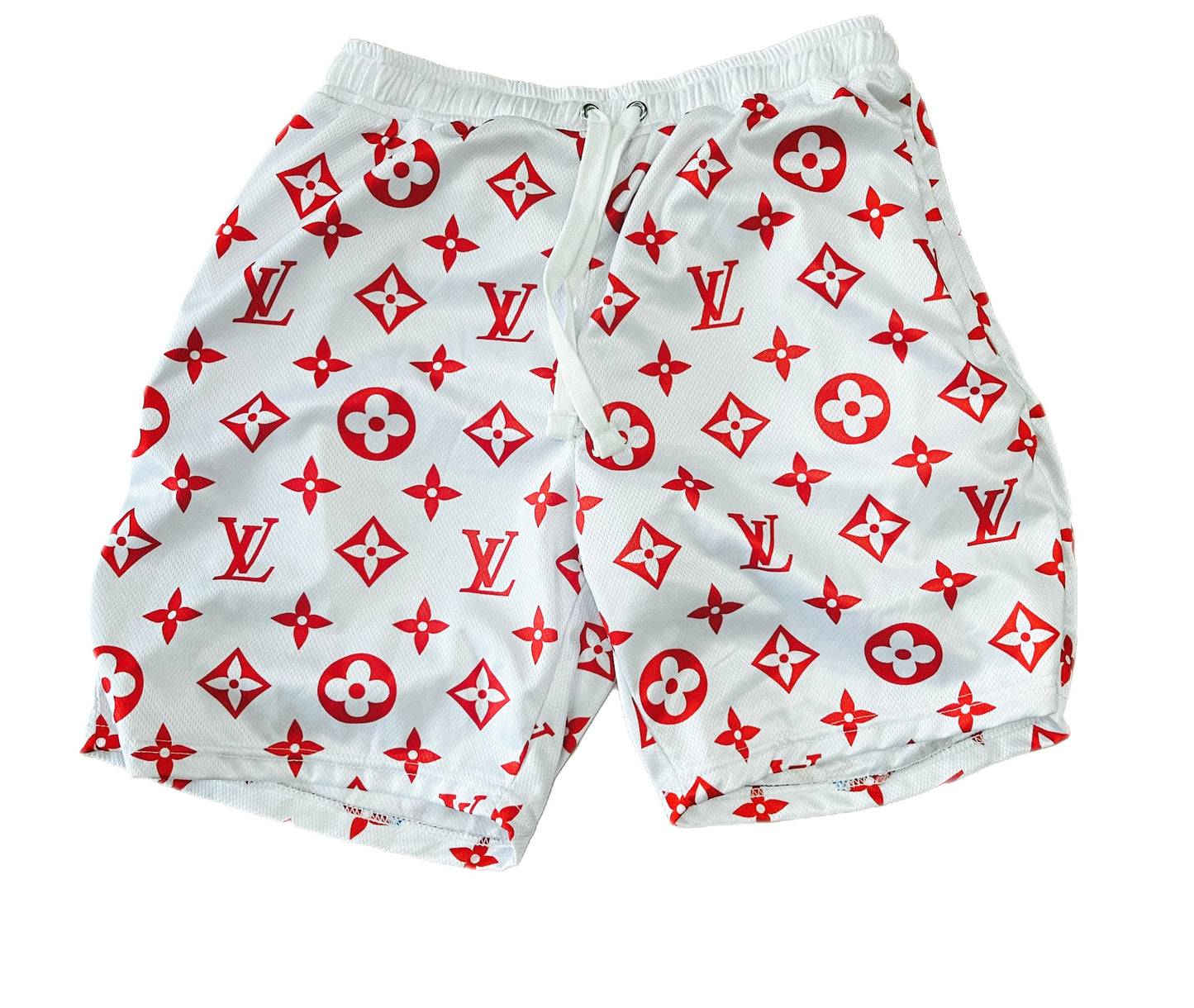 Custom Shorts White/Red