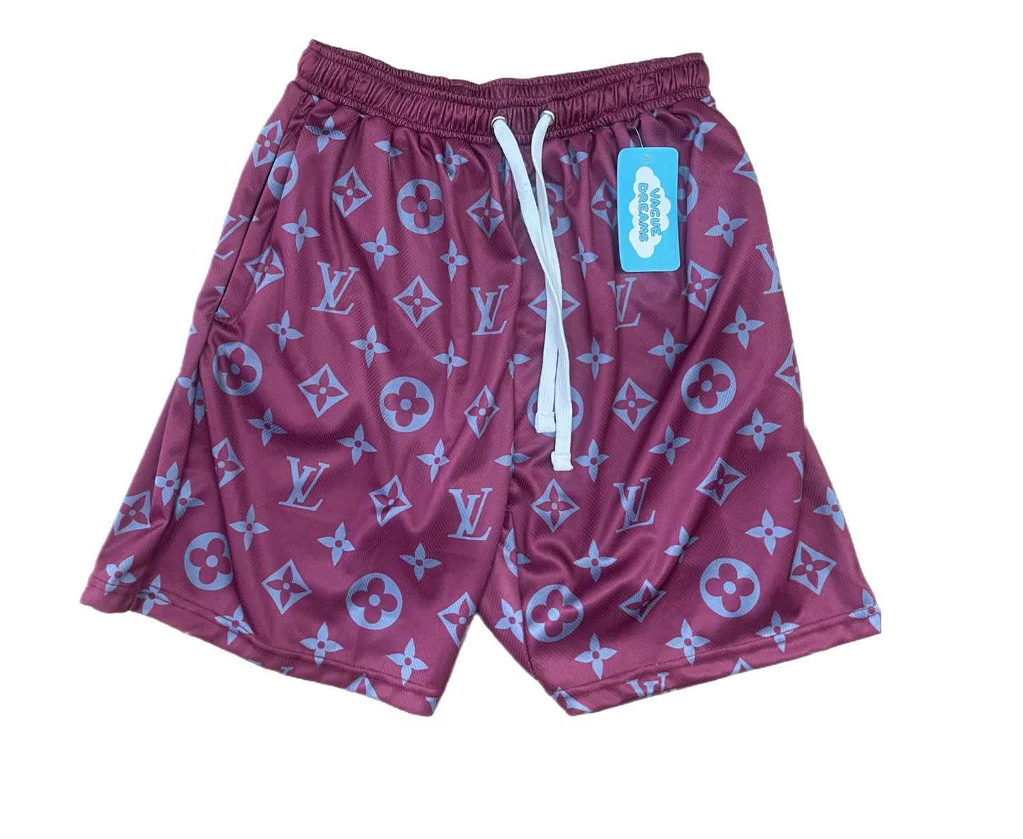 Custom Shorts Burgundy/Grey