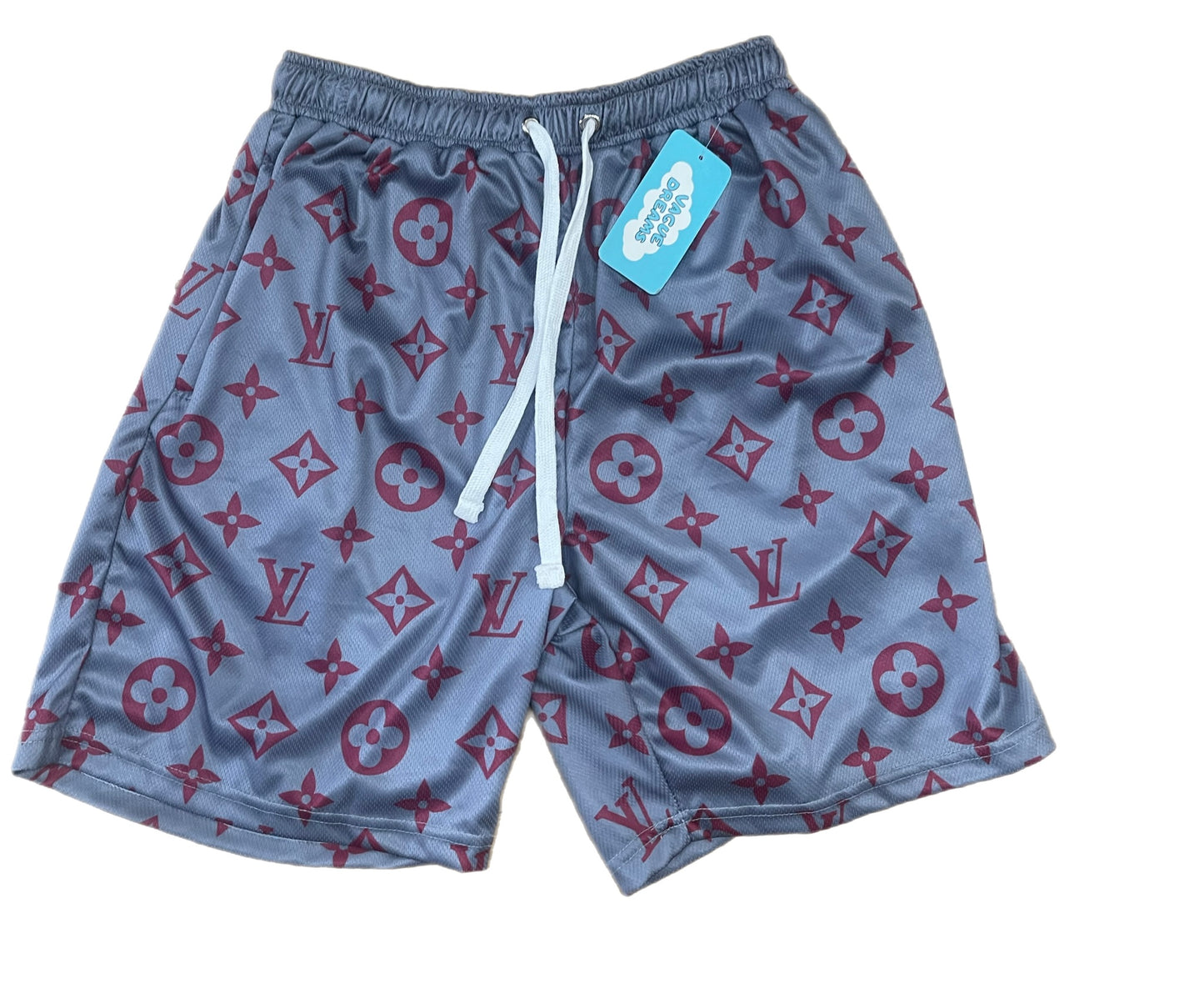 Custom Shorts Grey Burgundy