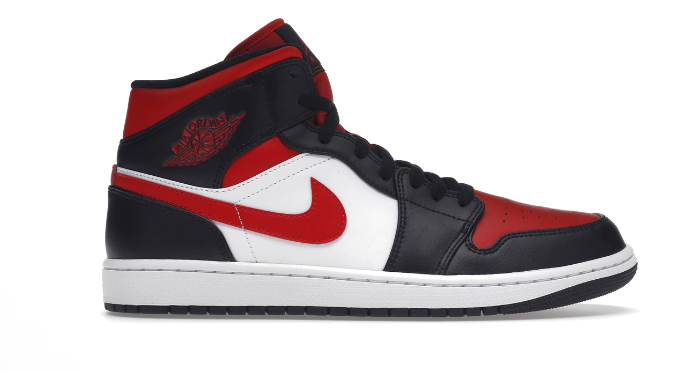 Jordan 1 Mid White Black Red (2022)