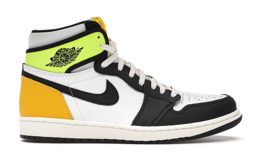 Jordan 1Retro High White Black Volt University Gold